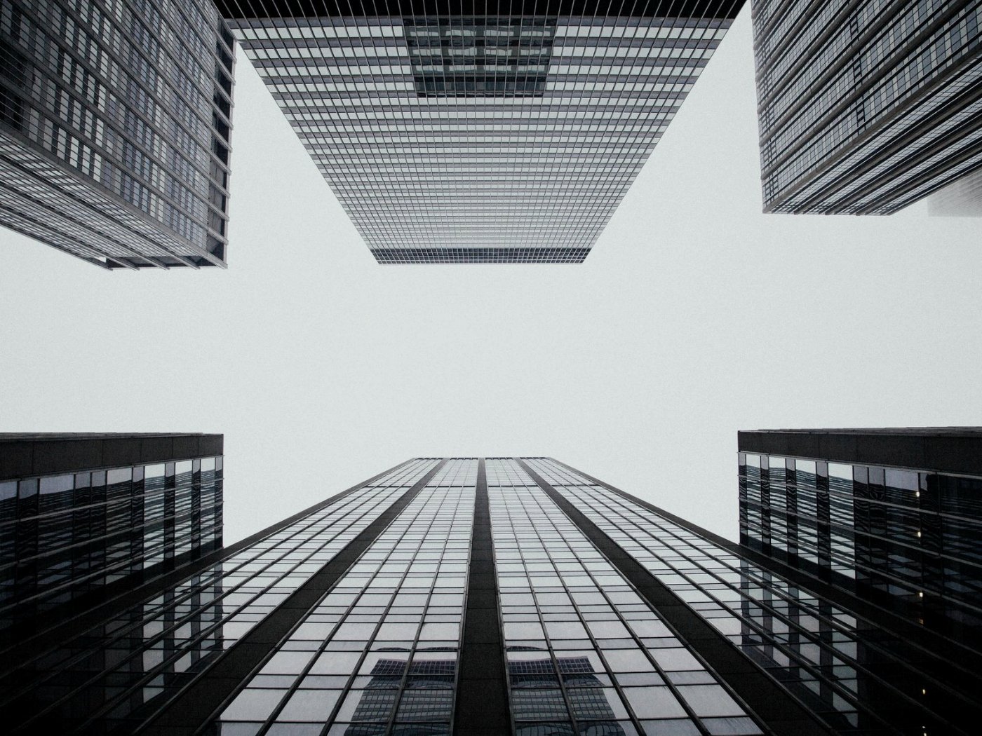 City office towers viewed from below